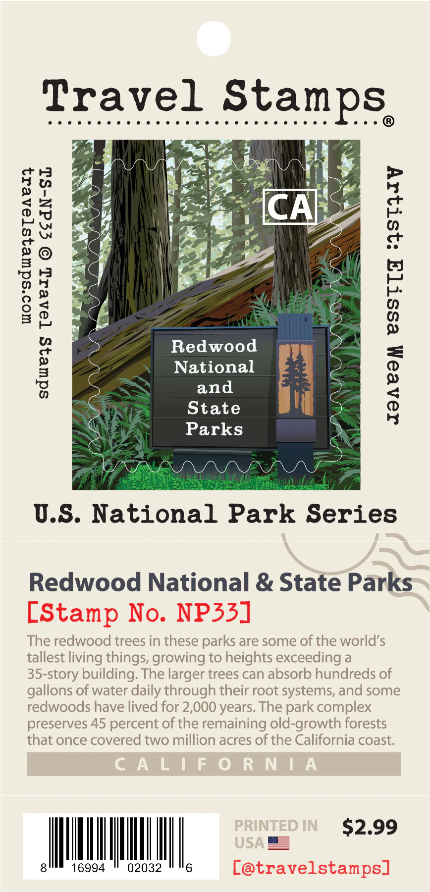 U.S. National Park Series Redwood National & State Parks Stamp