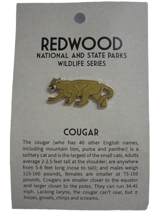 Redwood National & Stgate Parks Wildlife Series Cougar Collector's Pin
