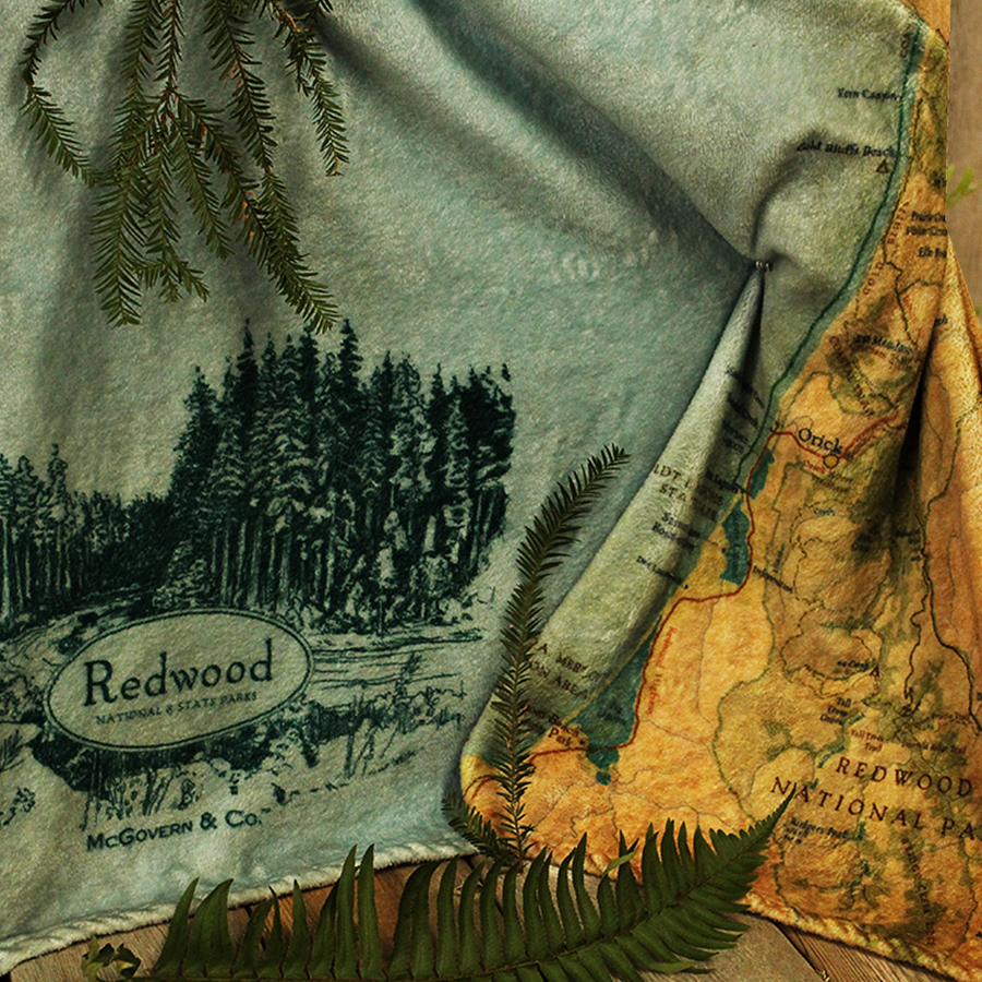 Redwood National & State Parks Map Blanket