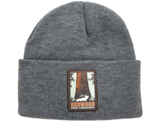Redwood Parks Conservancy Knit Cuffed Beanie Stone Gray