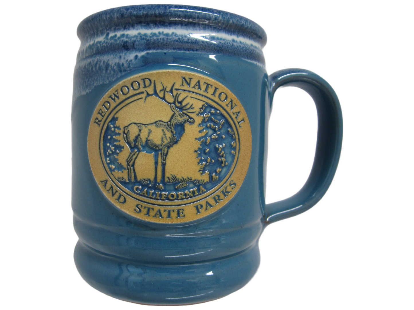 Redwood National & State Parks Lumberjack Elk Blue Mug
